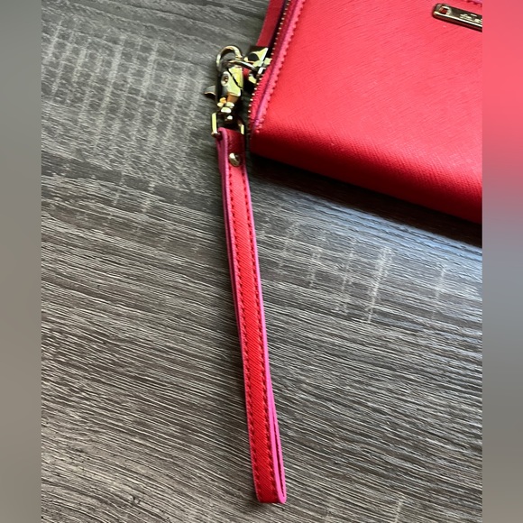 Stella & Dot Coral Red Wristlet Clutch Wallet - Picture 5 of 12